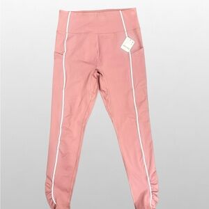 FP Movement by Free People Dusty Rose Leggings with White Piping